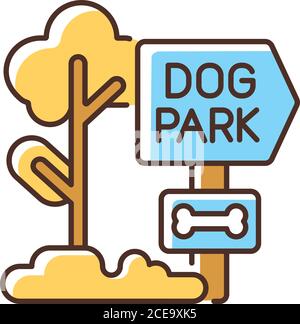 Dog park RGB color icon Stock Vector