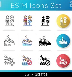 Aqua park icons set Stock Vector