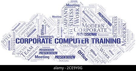 Corporate Computer Training vector word cloud, made with the text only. Stock Vector