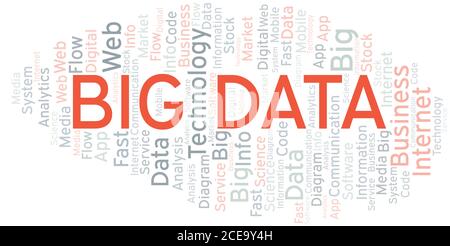 Big Data vector word cloud, made with the text only. Stock Vector