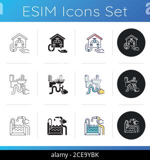 House repairs icons set Stock Vector