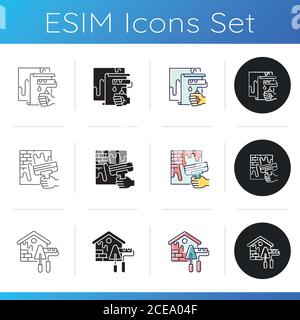 House renovations icons set Stock Vector