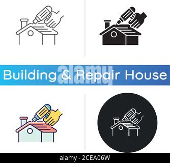 Roof constructing icon Stock Vector
