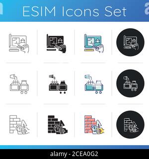 House foundation icons set Stock Vector