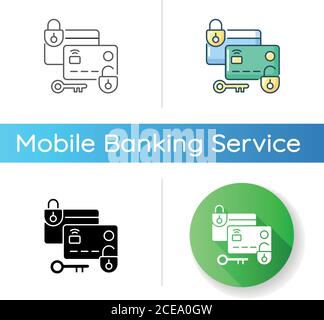 Lock and unlock card icon Stock Vector