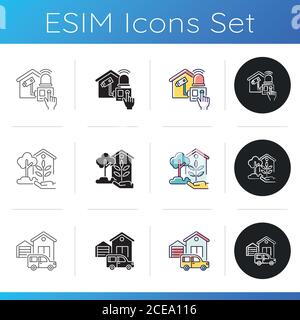 Home improvements icons set Stock Vector