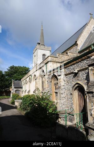 St Mary's Church, Newmarket, Suffolk, is one of the two medeival churches in the town, and was built on the site of a medieval chapel. Stock Photo