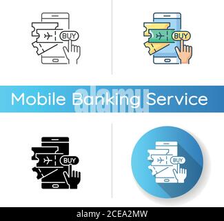 Buying tickets online icon Stock Vector
