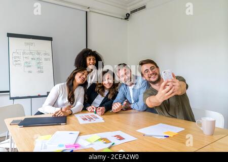 Business team taking selfie Stock Photo