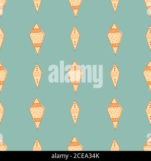 Pattern Filled Diamond shape stripes Seamless pattern Vector hand drawn doodle style illustration surface design Stock Vector