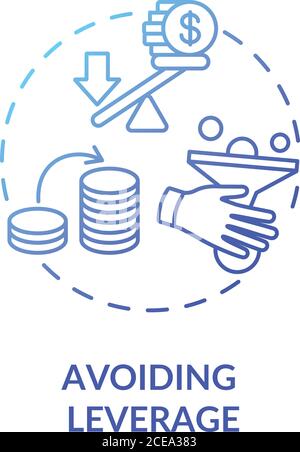 Avoid leverage concept icon. Stock market trading risks, investment tips idea thin line illustration. Financial management advice. Vector isolated out Stock Vector