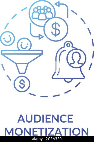 Audience monetization concept icon Stock Vector