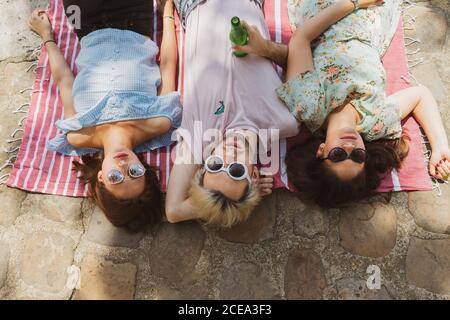 Funny friends making faces Stock Photo