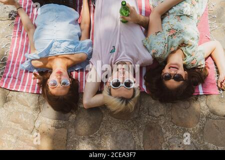 Funny friends making faces Stock Photo