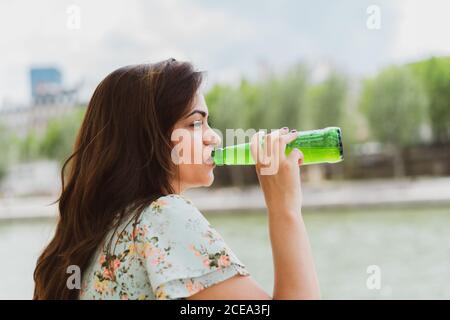 Young Woman drinking water Stock Photo