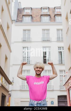 Stylish man posing on street Stock Photo