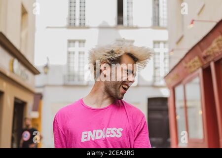 Stylish man posing on street Stock Photo