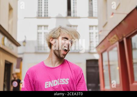 Stylish man posing on street Stock Photo