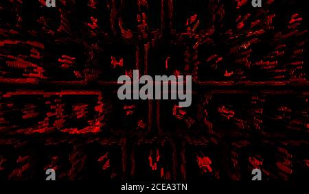 Computer keyboard in black and red colors abstract illustration. Stock Photo