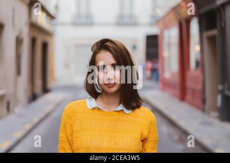 Pretty Woman looking at camera Stock Photo