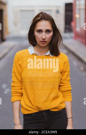 Pretty Woman looking at camera Stock Photo