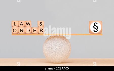 Law and order in balance Stock Photo