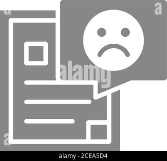 Location mark with sad face gray icon. Customer unsatisfaction, dislike,  rating symbol Stock Vector Image & Art - Alamy