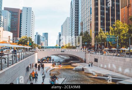 Seoul's Cheonggyecheon Stream Stock Photo