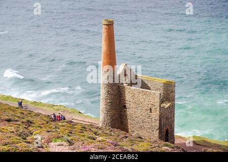 Ruins of the Towanroath Shaft Pumping Engine House on the site of the former Wheal Coates tin mine - Cornwall, UK