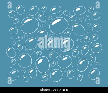 Water with bubbles. Set of elements, cartoon vector illustration Stock Vector