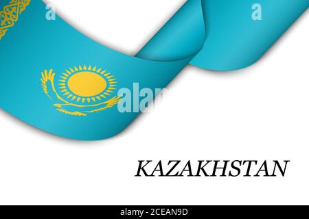 Kazakhstan flag background. State patriotic kazakh banner, cover ...