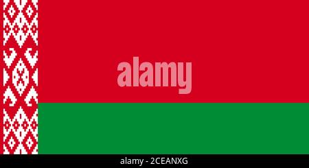 Belarus flag. Official colors. Correct proportion. Vector illustration Stock Vector