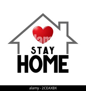 Stay home - Covid-19, SARS-CoV-2 virus - vector illustration Stock Vector