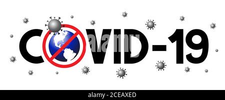 Covid-19, SARS-CoV-2 virus, world map - vector illustration Stock Vector