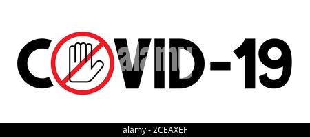 Covid-19, SARS-CoV-2 virus typographical concept - vector illustration Stock Vector