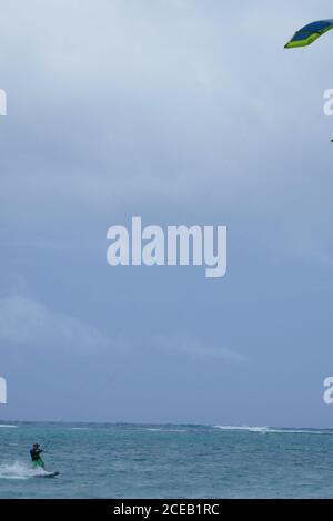 Parachute  surfing water sport Lanikai Beach, Kailua, Oahu, Hawaii Stock Photo