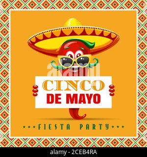 Viva Mexico retro poster for Cinco de Mayo holiday celebration. Mexican ...