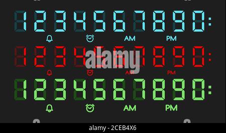 Color electronic calculator numbers Stock Vector