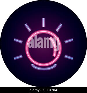 crystal ball magic fantasy neon icon style vector illustration Stock Vector