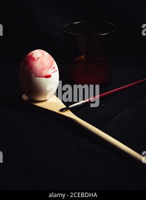Set of poorly colored eggs Stock Photo
