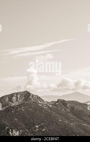 Clouds over valley Stock Photo