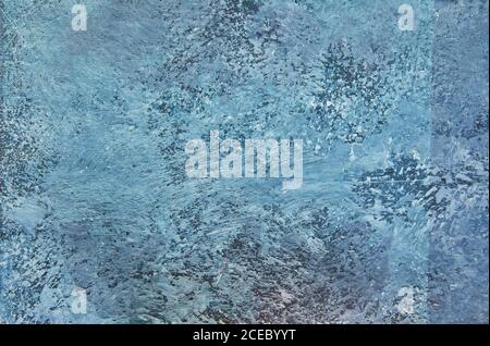 Dark Blue - light blue concrete background with stains, background texture. Stock Photo