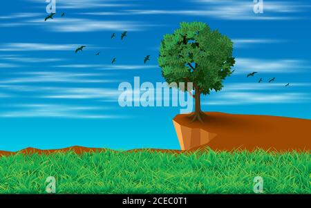 Cliff Mountain Sunrise Background Stock Vector Image & Art - Alamy