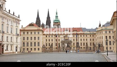 Prague, Czech Republic on july 8, 2020: The front of the New Royal Palace, Prague Castle Stock Photo