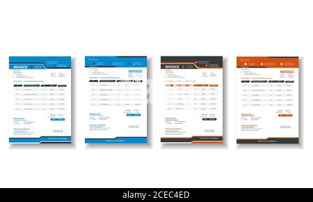 Corporate Modern Business Invoice Template Design Premium. Stock Vector