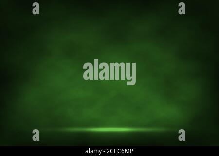 Green fog or smoke with light special effect background Stock Vector