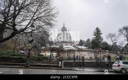 PARIS, FRANCE - MARCH 13, 2108: Sacred Heart in Paris, France Stock Photo