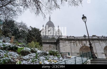 PARIS, FRANCE - MARCH 13, 2108: Sacred Heart in Paris, France Stock Photo