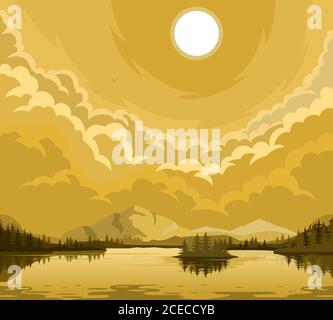 Summer rural landscape Stock Vector