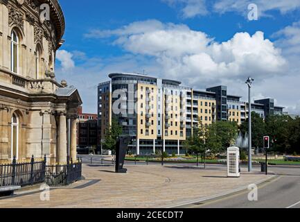 Queen's Gardens and BBC building, Hull, East Yorkshire, England UK Stock Photo